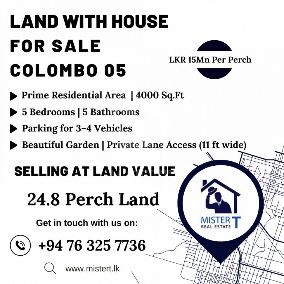 Land with House for Sale in Colombo 05...